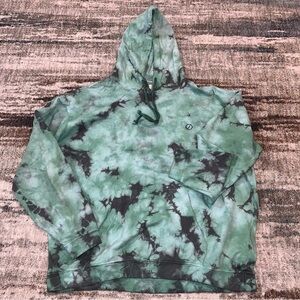 NEW Mint Grey Tie Dye Splatter Pullover Hoodie size XL